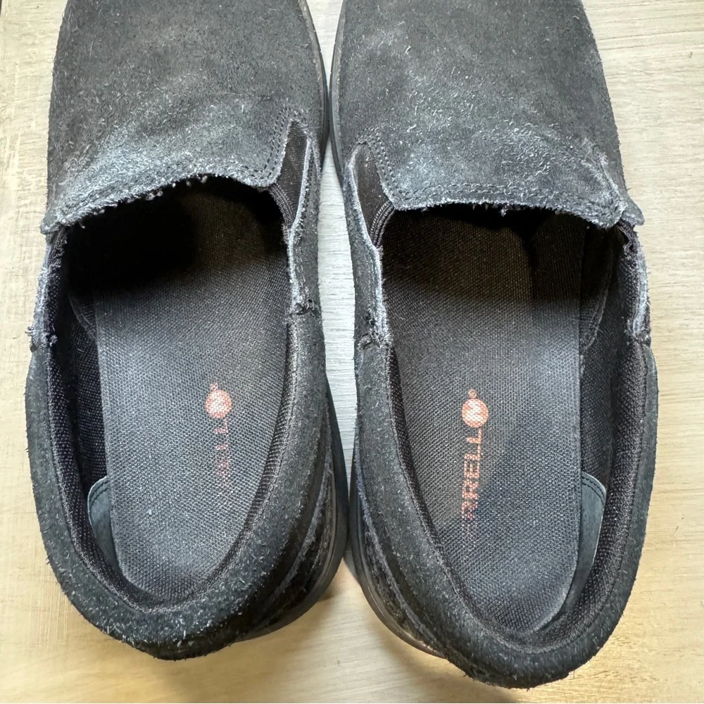 Merrell World Vue Moc Men's Size 9.5 Black‎ Suede Slip-on Sneaker Loafer J94037